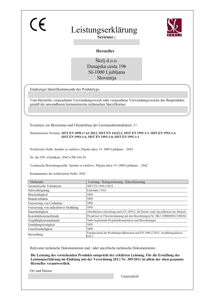 Leistungserklaerung